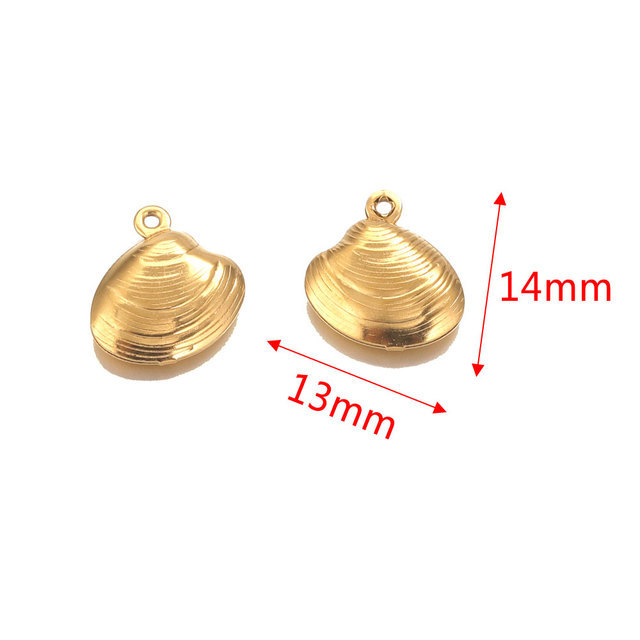 1 Piece Casual Style Sea shell Shape Stainless Steel  Gold Color Women's Pendant 